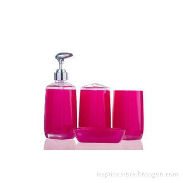 Rose Eco Friendly 4 Piece Plastic Bathroom Accessories Cyli